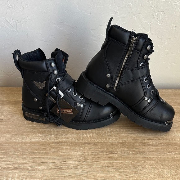 Harley-Davidson Shoes - Harley-Davidson Black Leather Ankle Boots